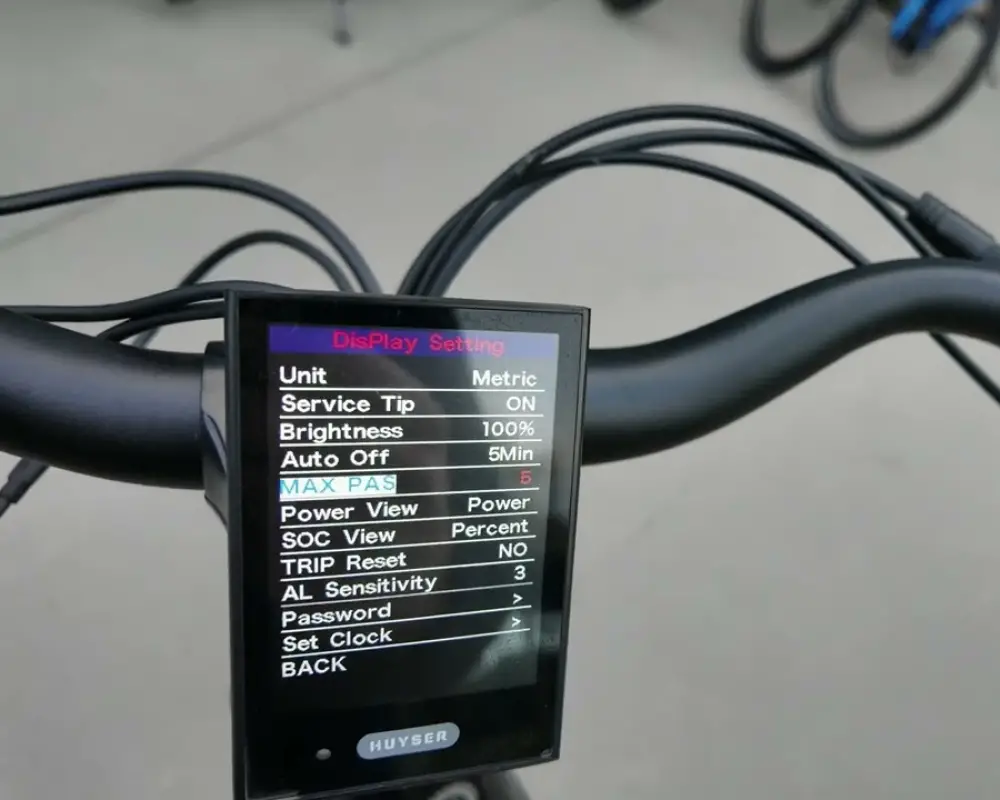 Verzetten van de tijd op een Bafang display